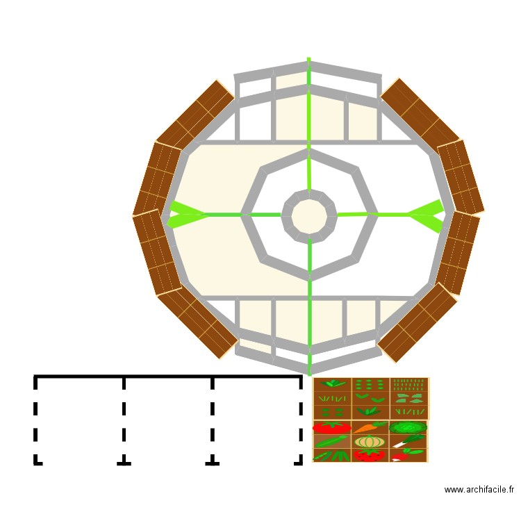 Fournis. Plan de 12 pièces et 18 m2