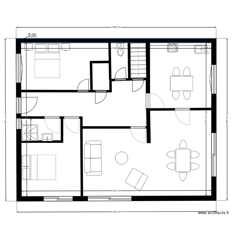 Maxime Le Labourier (3). Plan de 1 pièce et 88 m2