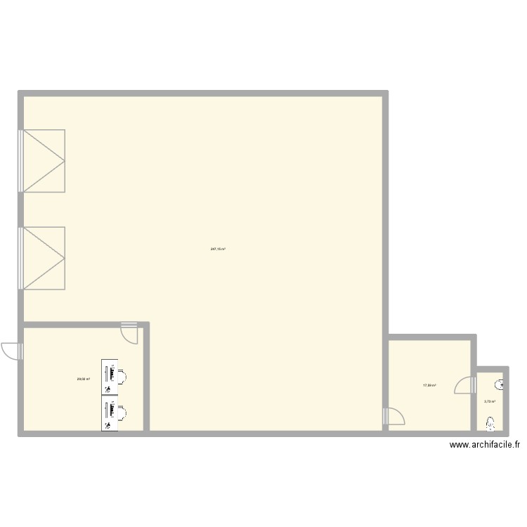 Dépot Maizieres Les Metz. Plan de 4 pièces et 297 m2