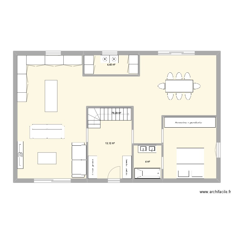 PLAN MAISON 1. Plan de 4 pièces et 101 m2