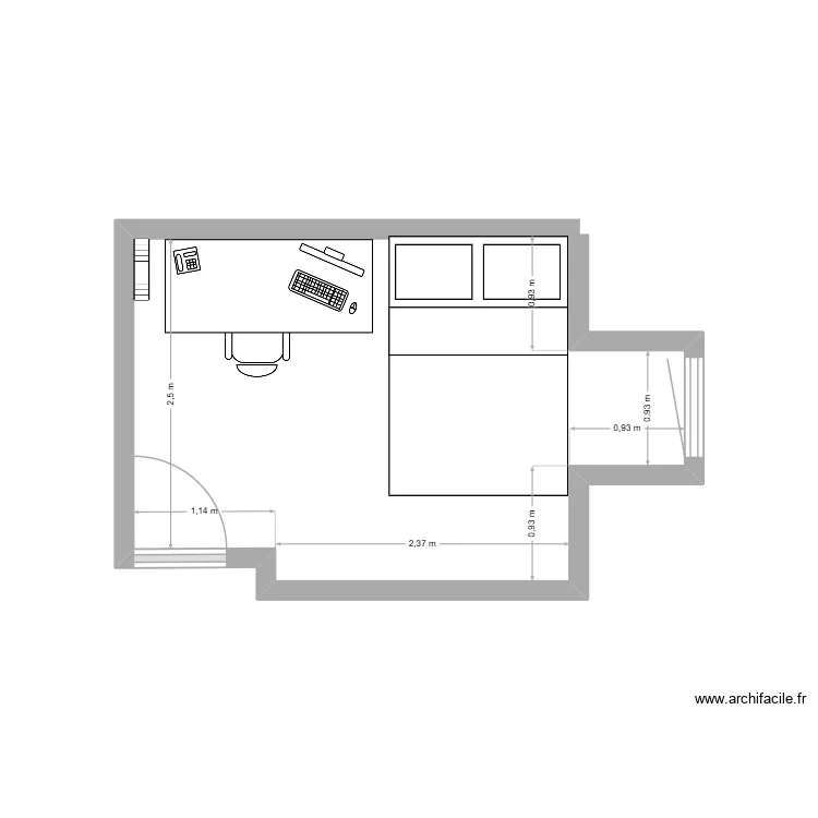 Chambre 1. Plan de 