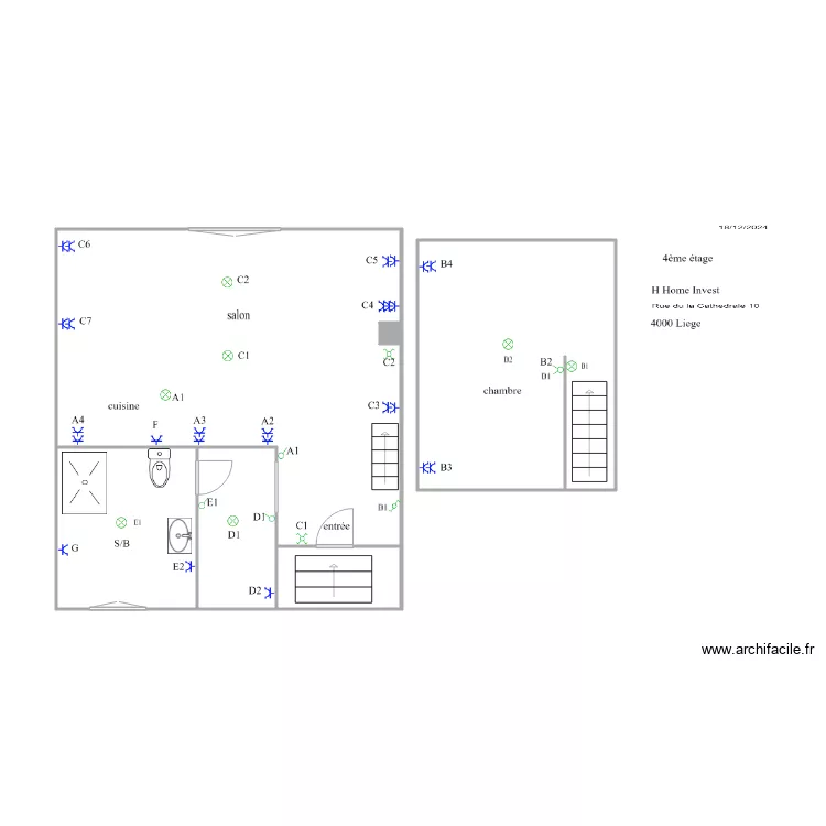 cathedral 4&eacute;me  etage 44. Plan de 