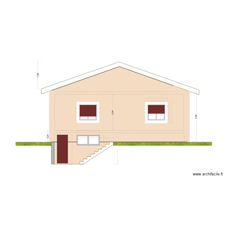 Verchères 18a - Façade Est rénovée A. Plan de 0 pièce et 0 m2