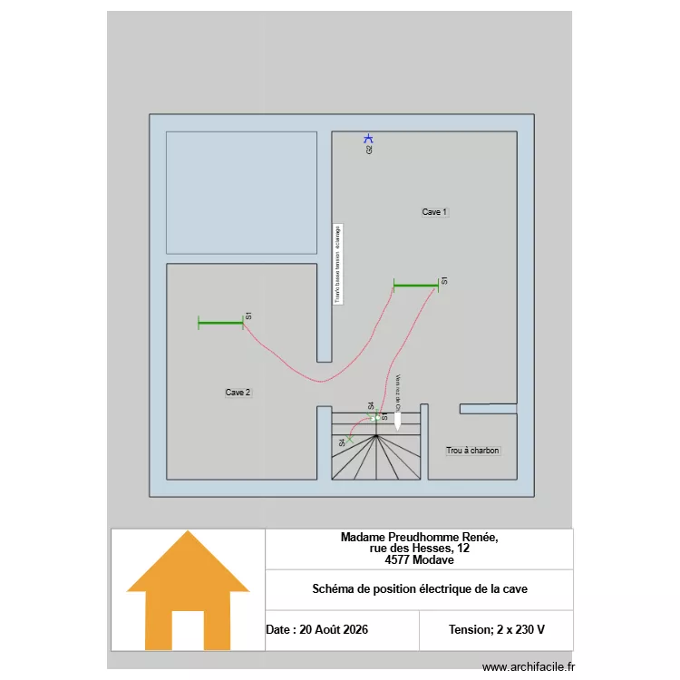 Schéma de position de la cave. Plan de Schéma de position de la cave. Plan de