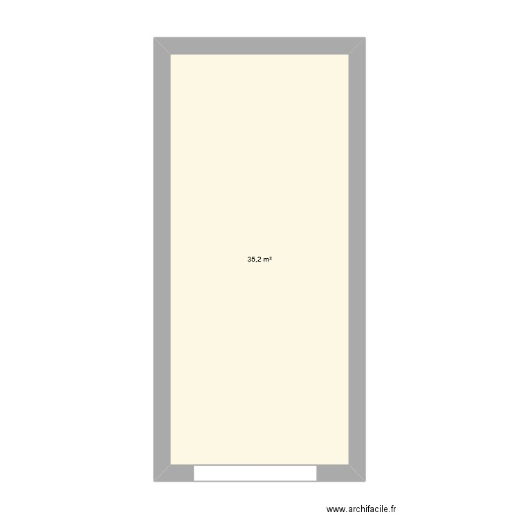 Grange. Plan de 1 pièce et 35 m2