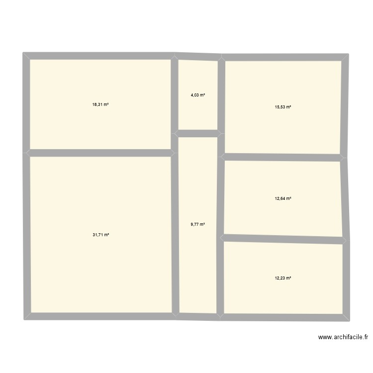 1 étage essai 1. Plan de 7 pièces et 104 m2