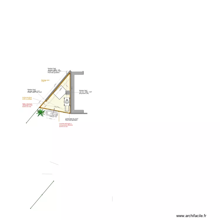 Abri Seul vD - sans armoire. Plan de 1 Pièce et 4 m² Abri Seul vD - sans armoire. Plan de 1 Pièce et 4 m²