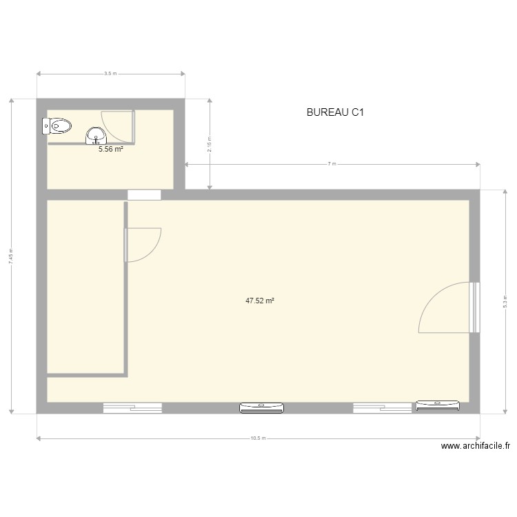 BUREAU C1. Plan de 0 pièce et 0 m2