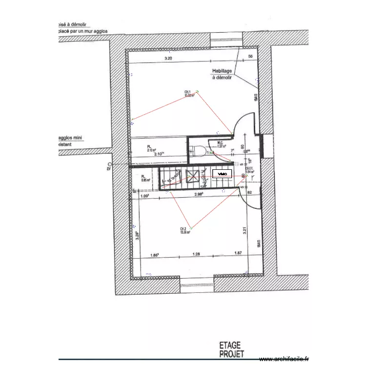 Plan elec &eacute;tage satolas. Plan de 