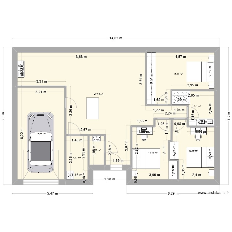 goerl2. Plan de 8 pièces et 108 m2