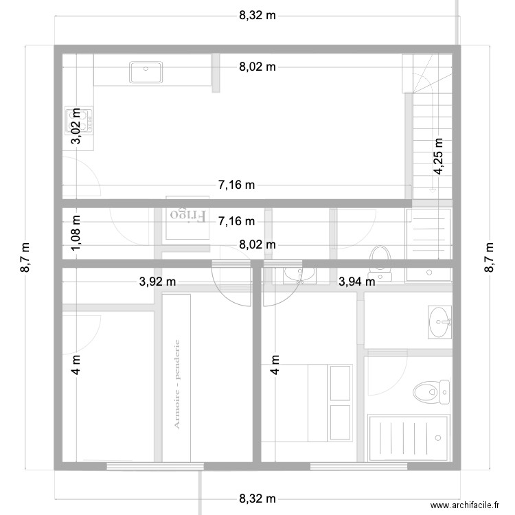 Moorea 3. Plan de 12 pièces et 190 m2