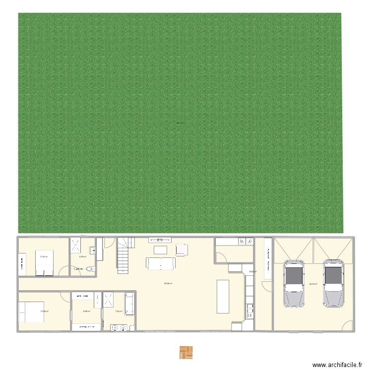 maison. Plan de 8 pièces et 183 m2