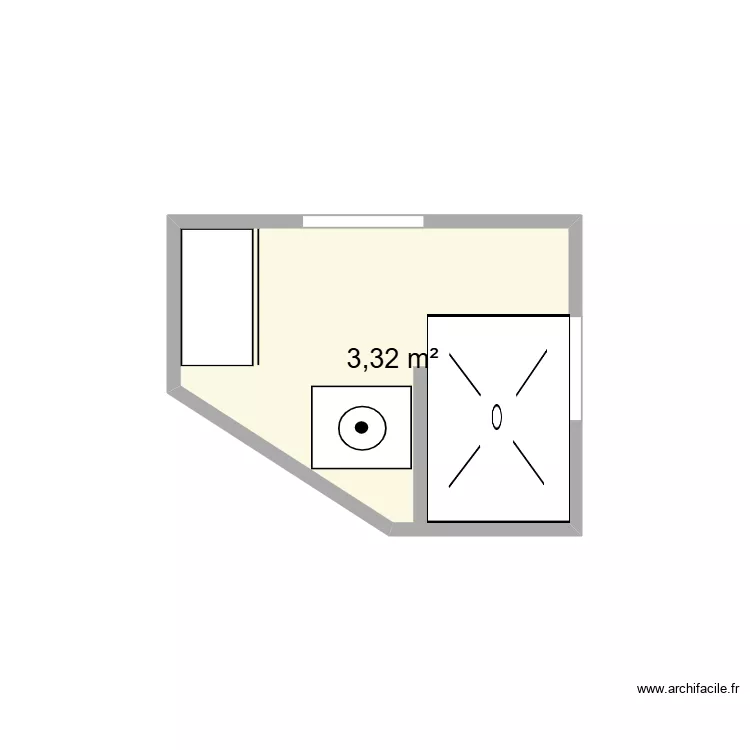 SDB Matteo. Plan de 1 Pièce et 3 m² SDB Matteo. Plan de 1 Pièce et 3 m²