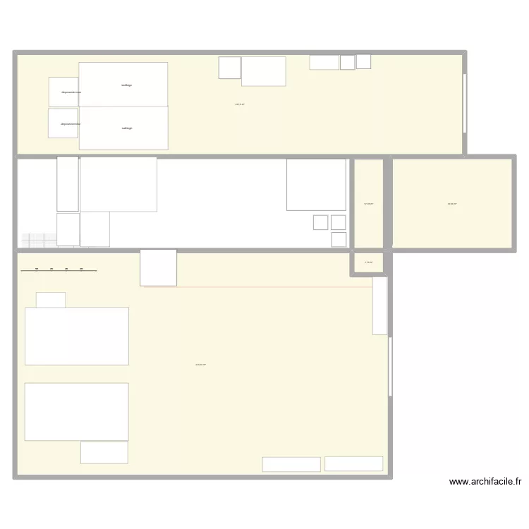 depot 2026. Plan de 5  et 637 m²