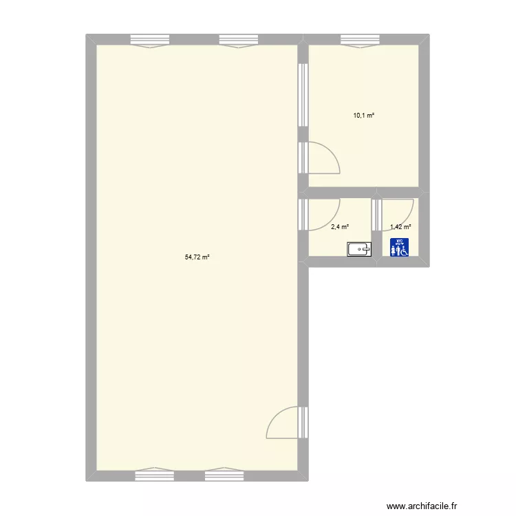 Espace Eole - Bat A - 1er &eacute;tage. Plan de 4  et 69 m²