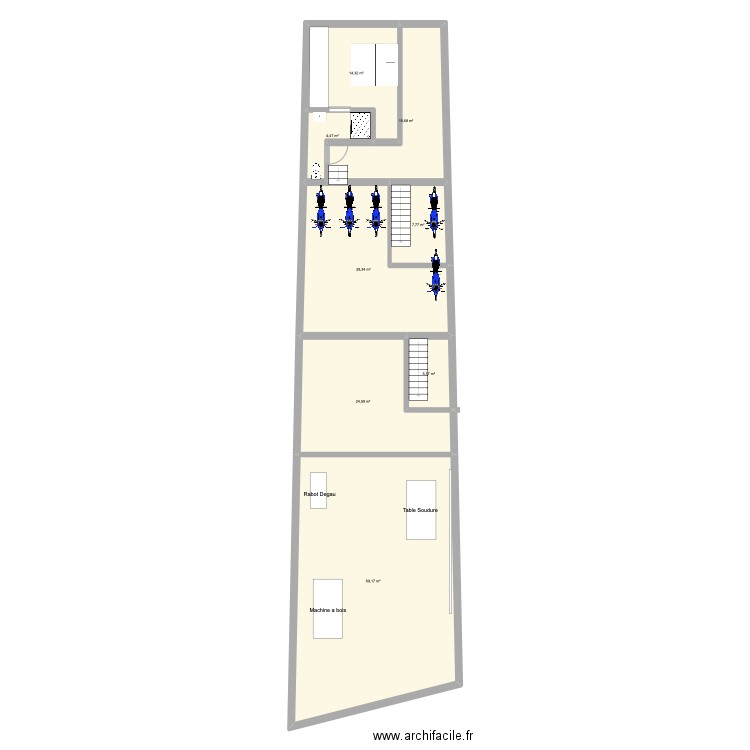 Bagnolet. Plan de 8 pièces et 171 m2