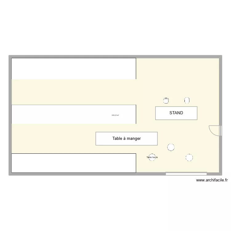 Plan journ&eacute;e fourni. Plan de 1  et 225 m²