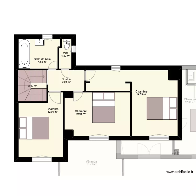 BLANCHET. Plan de 20  et 124 m²