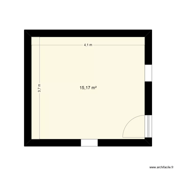 chalet. Plan de 1  et 15 m²