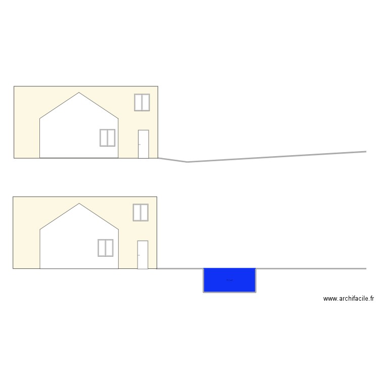 coupe . Plan de 0 pièce et 0 m2