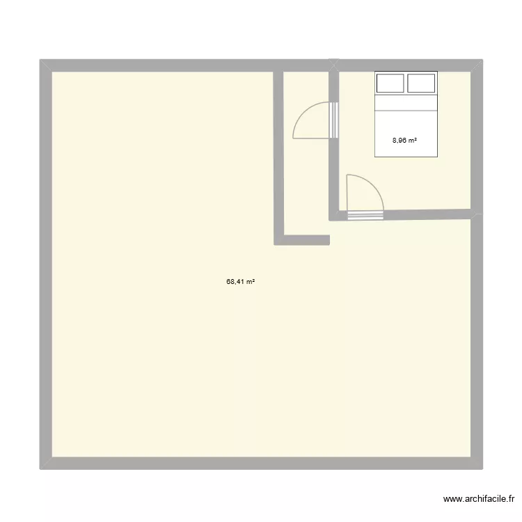 condos. Plan de 2  et 77 m²