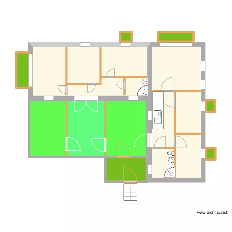 chatterie. Plan de 12  et 74 m²