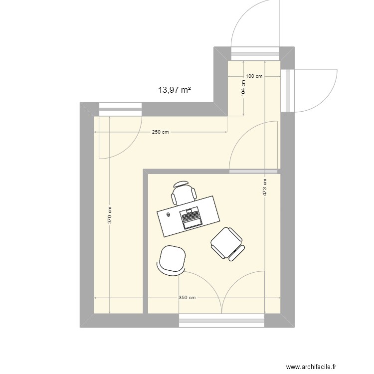 bureau. Plan de 0 pièce et 0 m2