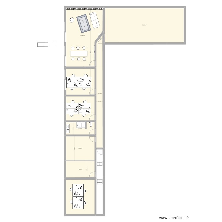 mezzanine blue 4. Plan de 9 pièces et 201 m2