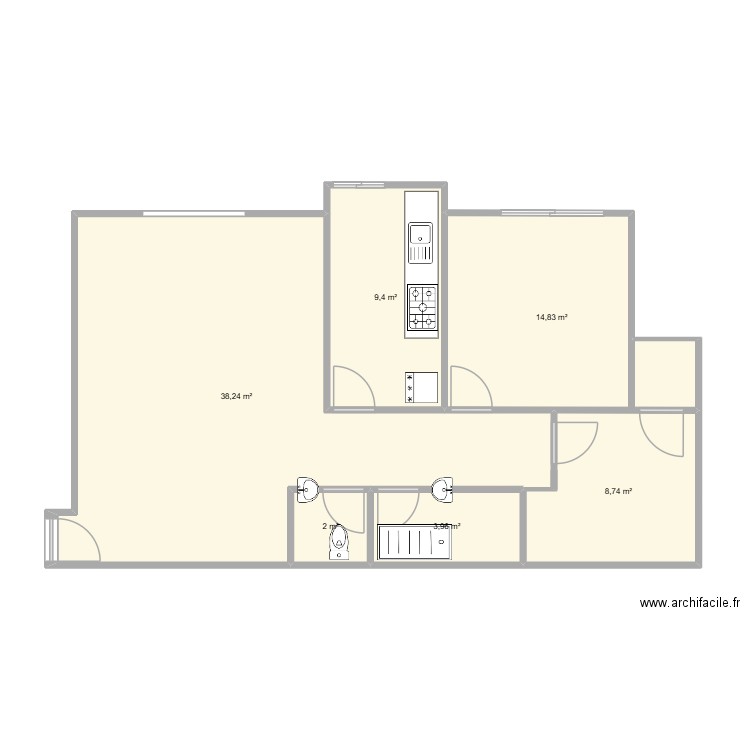 Ma maison. Plan de 6 pièces et 77 m2