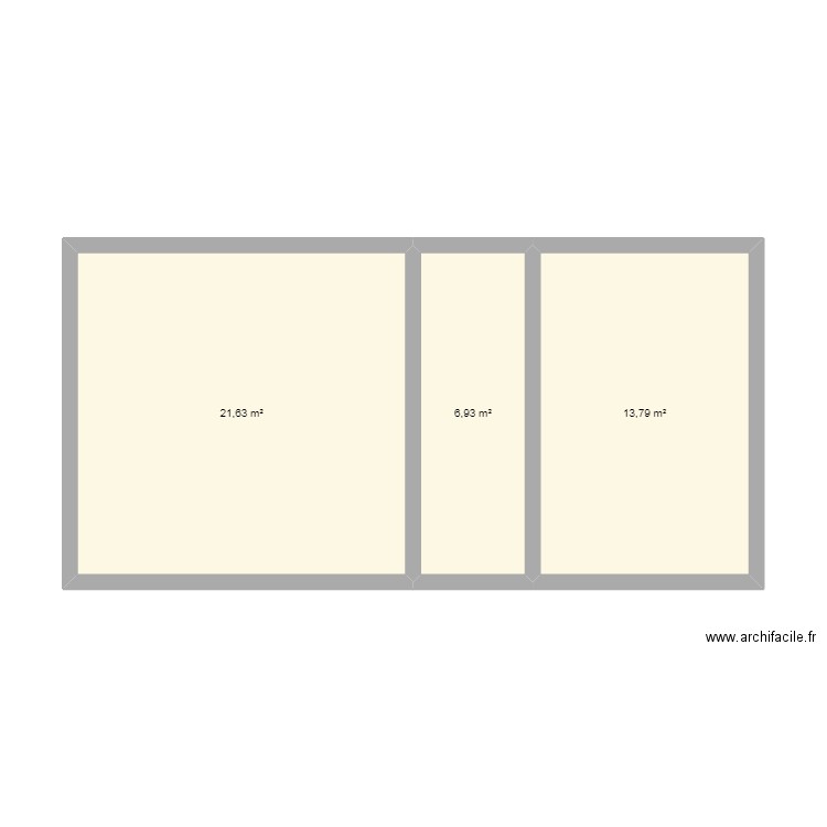maison 1. Plan de 3 pièces et 42 m2