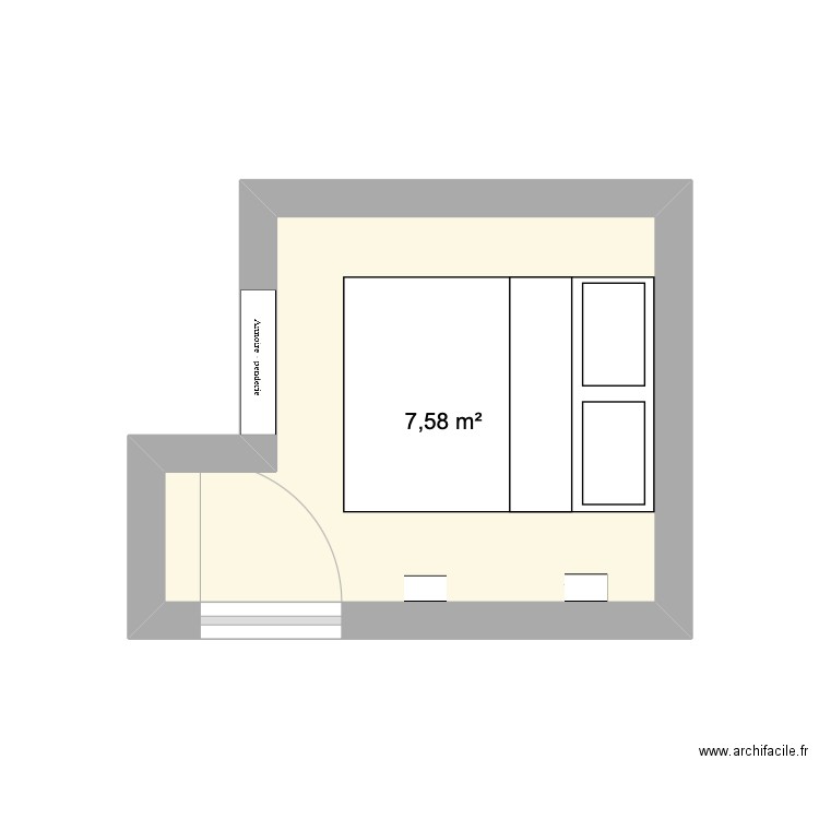 cambre v2. Plan de 1 pièce et 8 m2