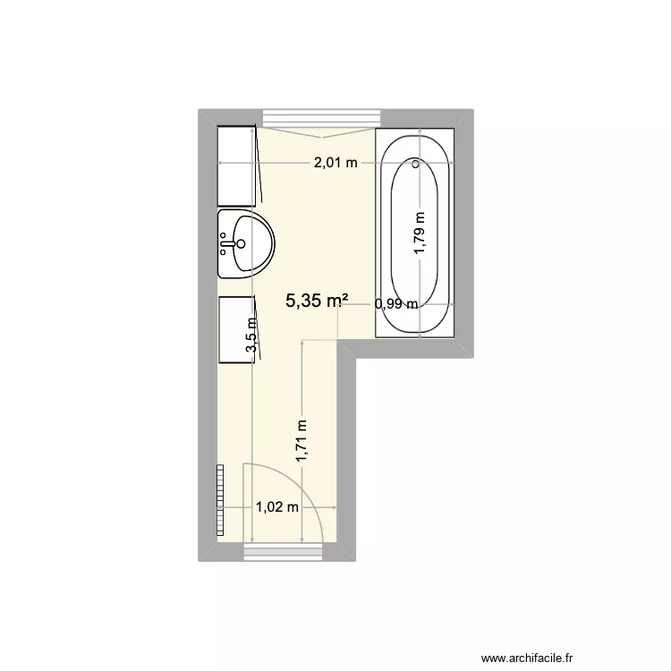 Noel Paulette. Plan de 1 pièce et 5 m² Noel Paulette. Plan de 1 pièce et 5 m²