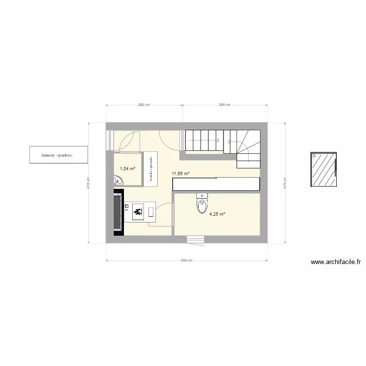 Grange RDC SDB. Plan de 3 et 17 m² Grange RDC SDB. Plan de 3 et 17 m²