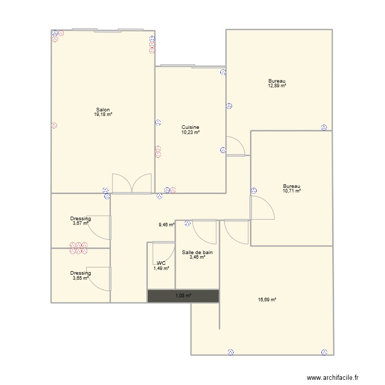 MEYLAN ELEC. Plan de 11 pièces et 93 m2