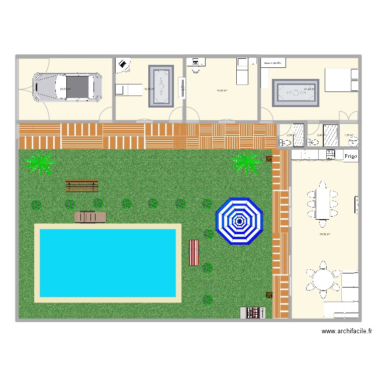 HASSAN. Plan de 8 pièces et 117 m2