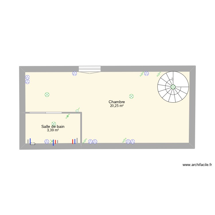 &eacute;tage. Plan de 0 pièce et 0 m2
