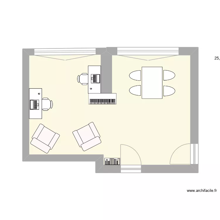 saint ouen. Plan de 1  et 25 m²