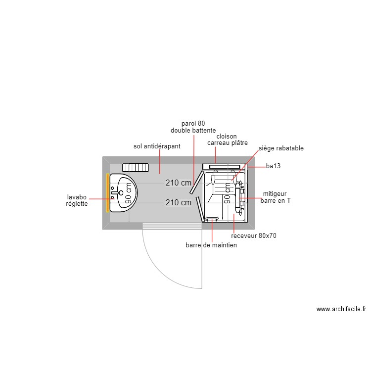 KARANI. Plan de 1 pièce et 2 m2