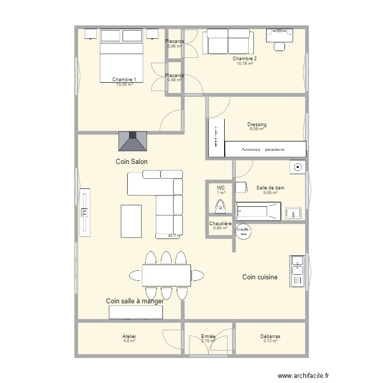 Villa 2.01. Plan de 12 pièces et 97 m2