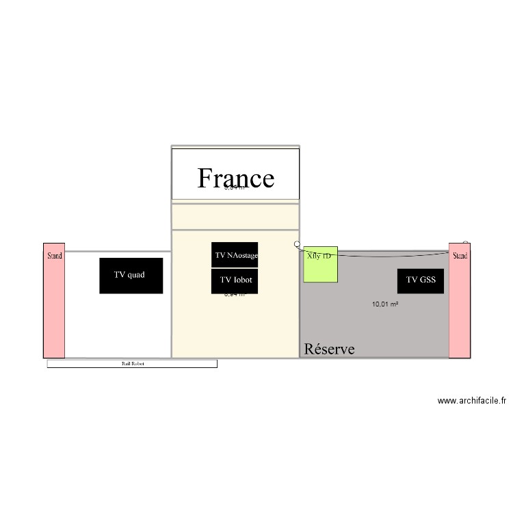 Plan IBC Vu de face. Plan de 3 pièces et 25 m2