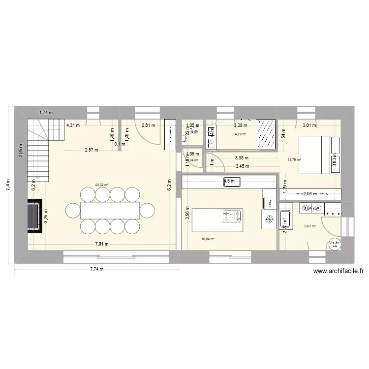 Maison V finale. Plan de 16 et 180 m² Maison V finale. Plan de 16 et 180 m²