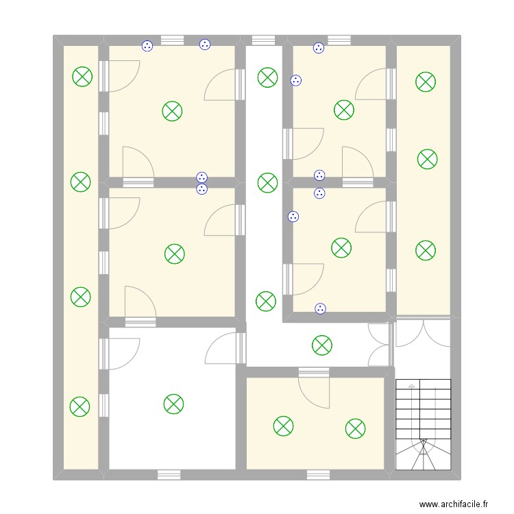 Etge 1-2. Plan de 7 pièces et 66 m2