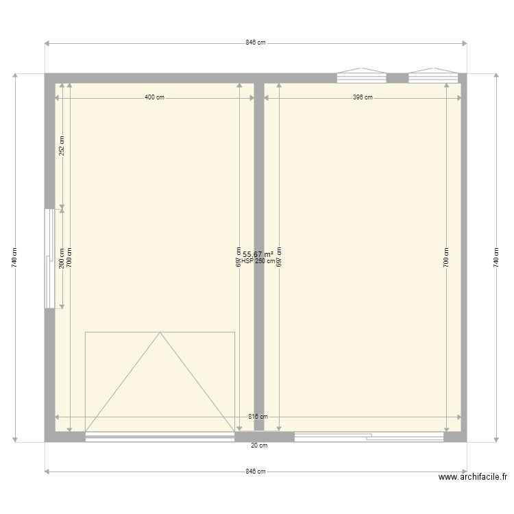 st hilaire garage extension. Plan de 1 pièce et 56 m2