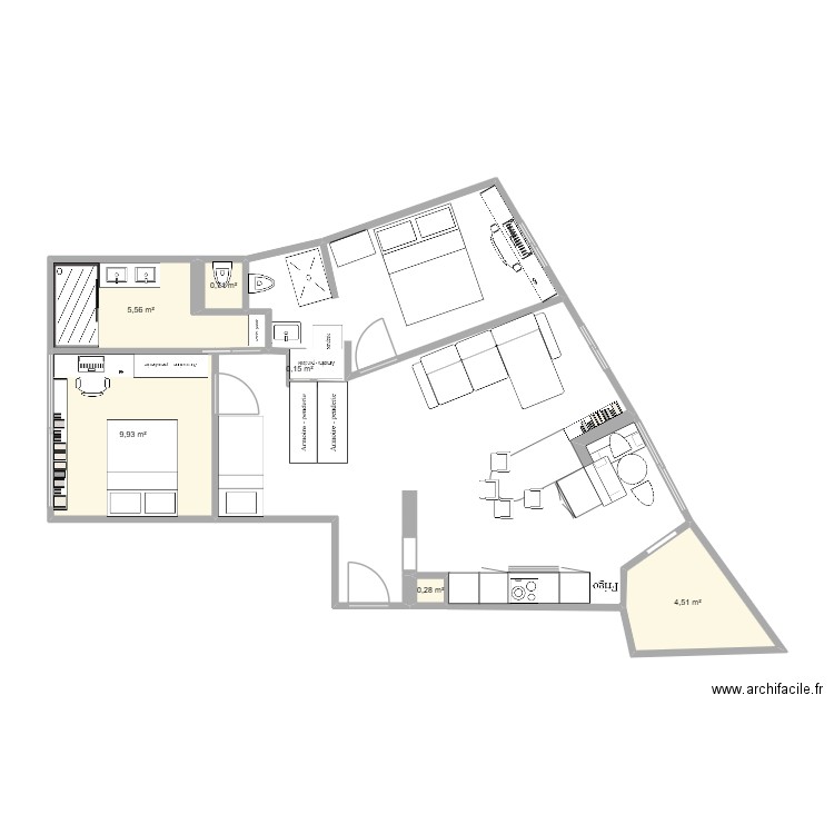 SAINT ELOI. Plan de 6 pièces et 21 m2