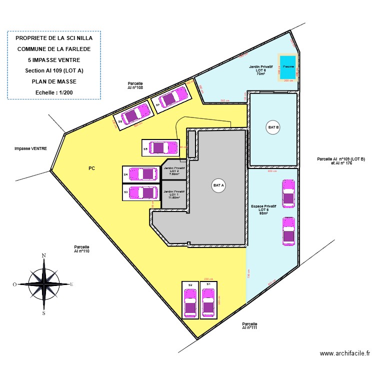SCI NILLA (EXTERIEUR). Plan de 8 pièces et 735 m2