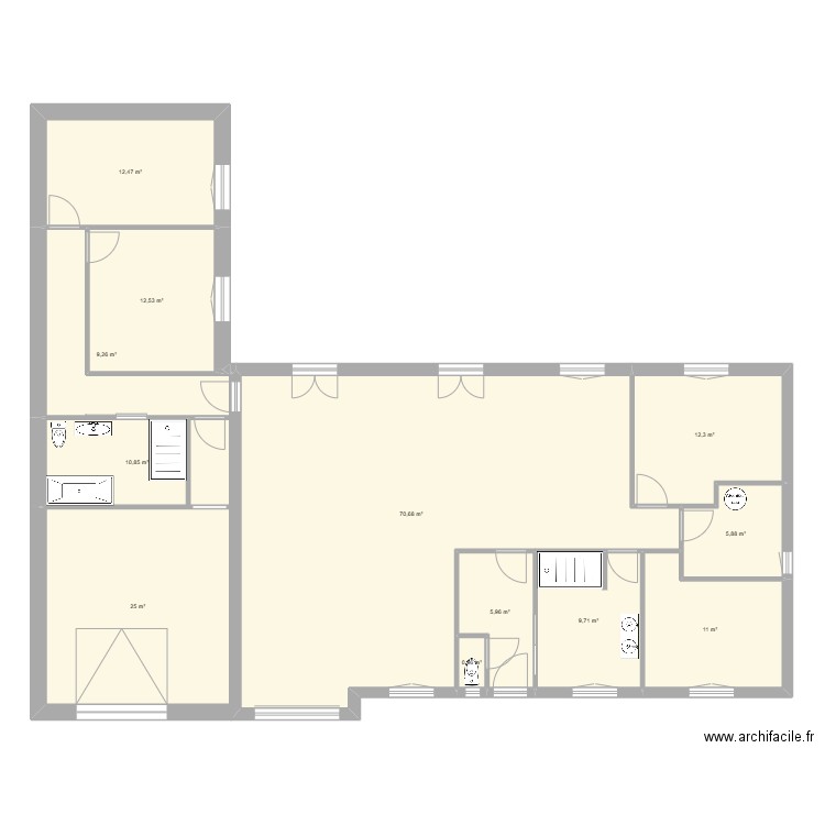 maison. Plan de 12 pièces et 187 m2