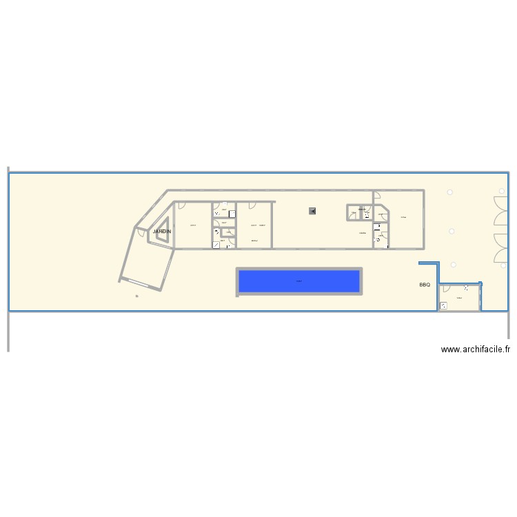 rectangle  C. Plan de 17 pièces et 1273 m2