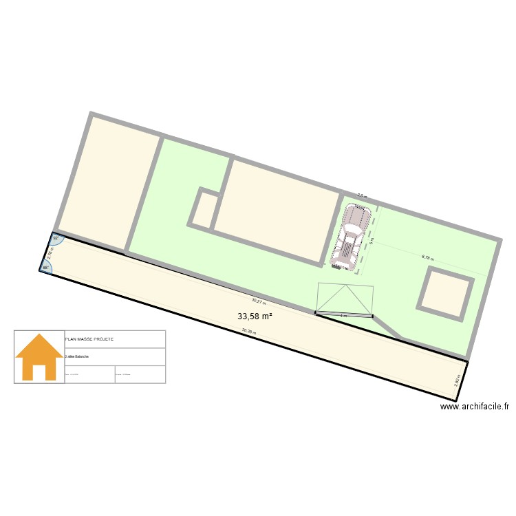 Plan masse projeté 1. Plan de 5 pièces et 175 m2