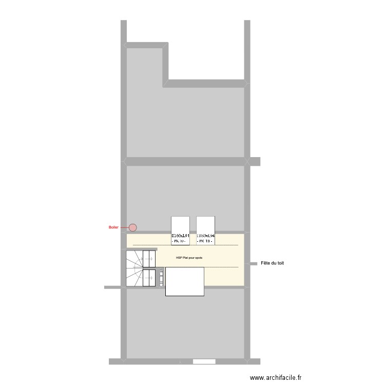 Banning 83 4e étage HSP. Plan de 4 pièces et 74 m2