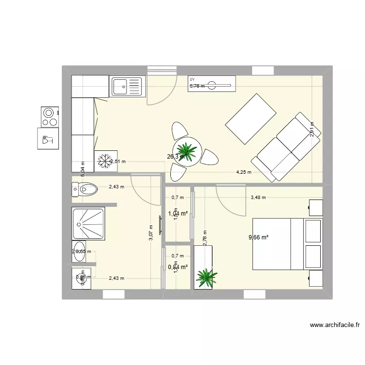 15 Belle. Plan de 4 pièces et 38 m² 15 Belle. Plan de 4 pièces et 38 m²